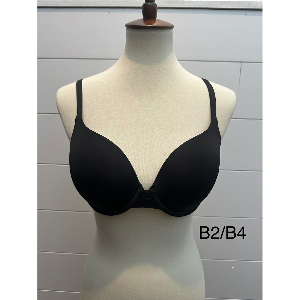Victorias Secret Second Skin Push Up Bra Black Underwire 34D D75 - Picture 4 of 4